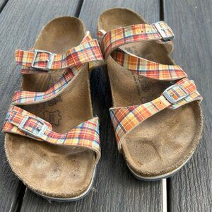 Super cute plaid Birkis!  Size 6.5 or 37 euro